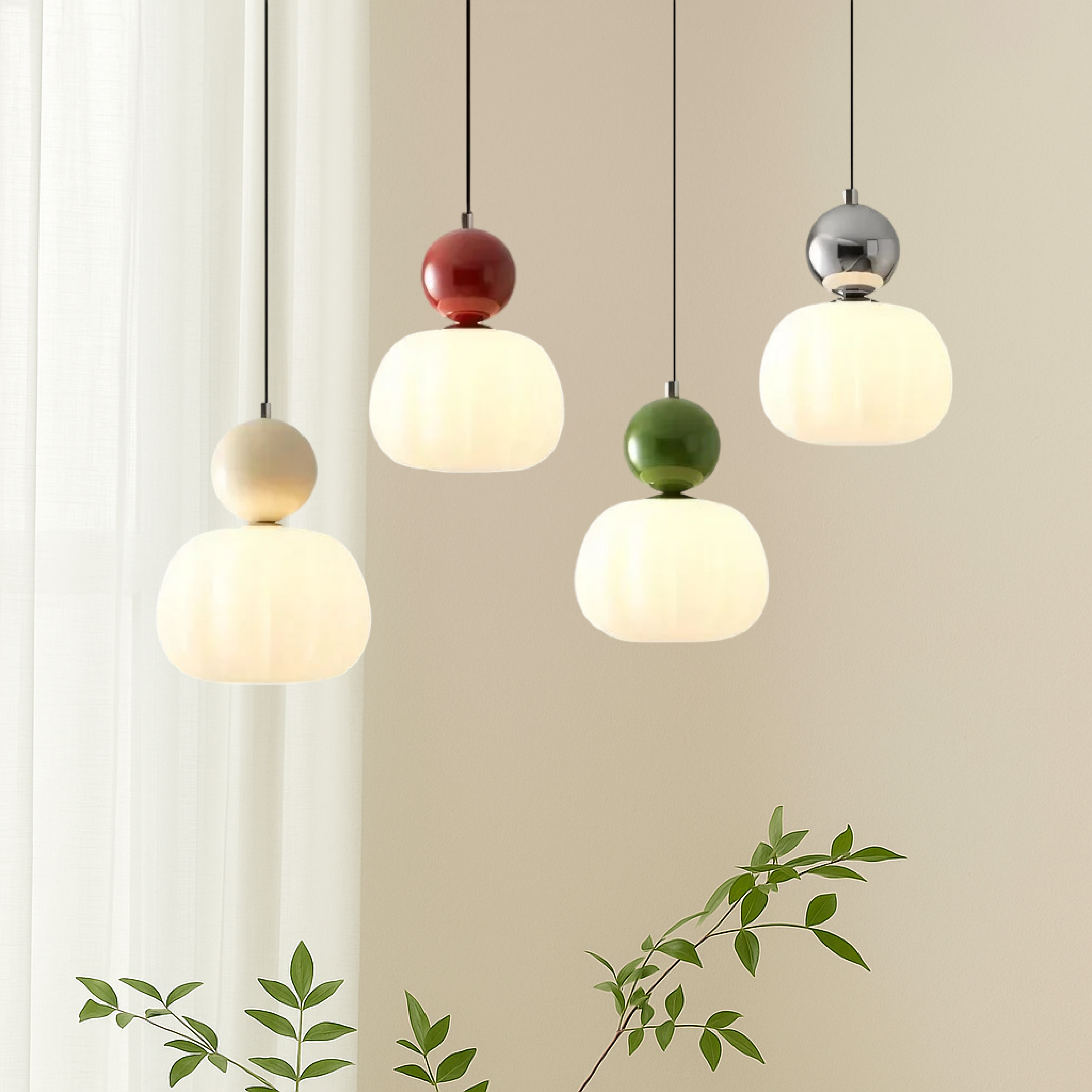 Lampa wisząca Art Deco | Złota designerska lampa LED z podwójnym kloszem do salonu, kuchni i jadalni