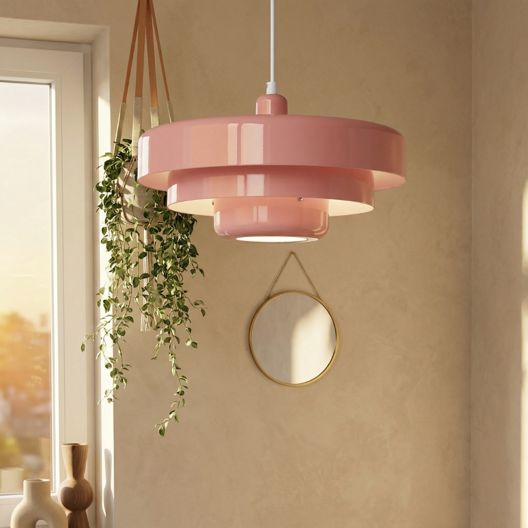 Lampa Wisząca Lumen Bauhaus Layered – Designerska Lampa z Kloszami ze Szkła i Metalu