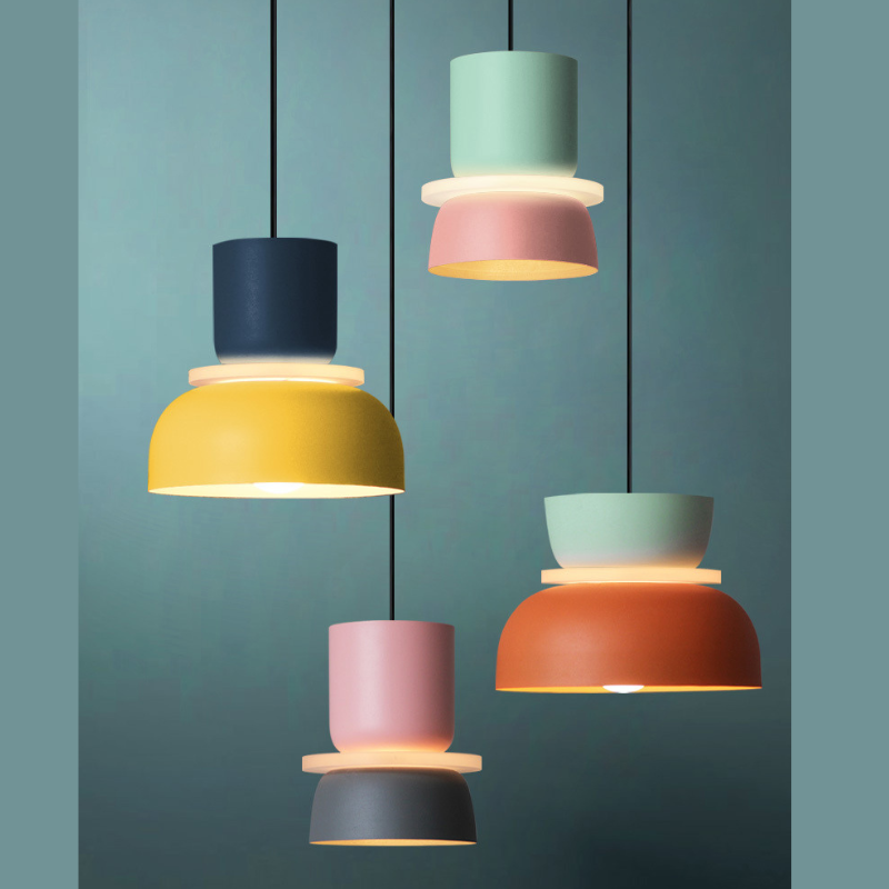 Kolorowa lampa wisząca Lumen | Designerska lampa w stylu skandynawskim do kuchni, salonu i jadalni