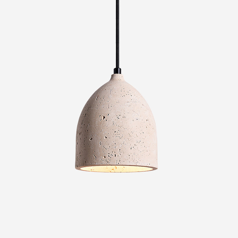 Lampa wisząca Lumen z trawertynu | Designerskie oświetlenie z kamienia naturalnego do salonu, kuchni i jadalni