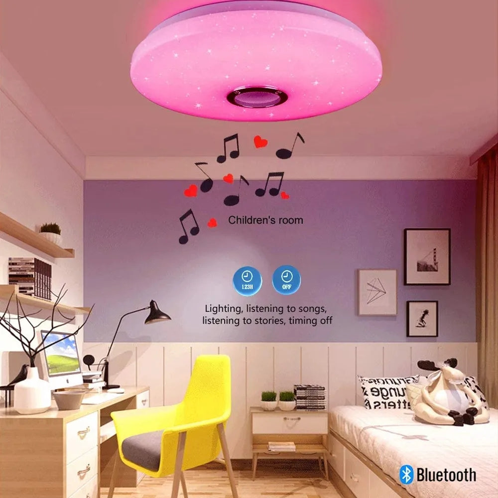 Lampa Sufitowa LED RGB z Pilotem | Regulacja Jasności | Nowoczesny Design