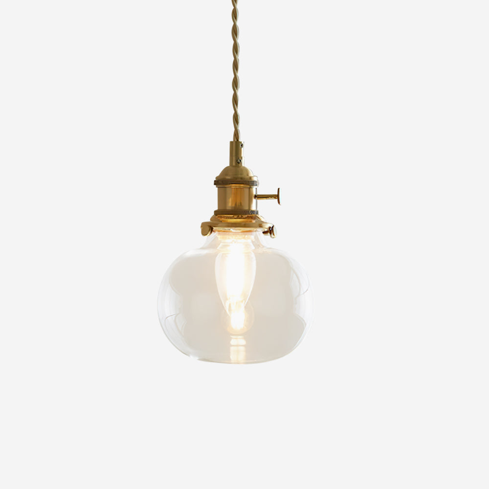 Luminous | Szklana lampa wisząca – przezroczysty klosz, mosiężne wykończenie, nowoczesny design