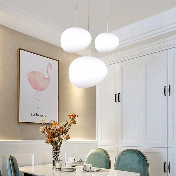 Minimalistyczna lampa wisząca ze szkła | Designerskie oświetlenie LED do salonu, kuchni i jadalni