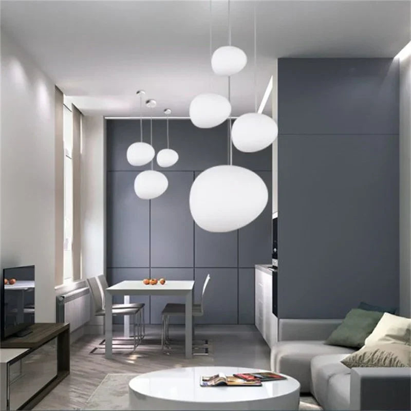 Minimalistyczna lampa wisząca ze szkła | Designerskie oświetlenie LED do salonu, kuchni i jadalni