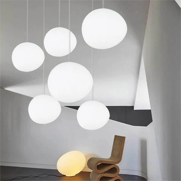Minimalistyczna lampa wisząca ze szkła | Designerskie oświetlenie LED do salonu, kuchni i jadalni