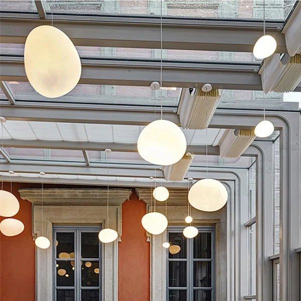 Minimalistyczna lampa wisząca ze szkła | Designerskie oświetlenie LED do salonu, kuchni i jadalni