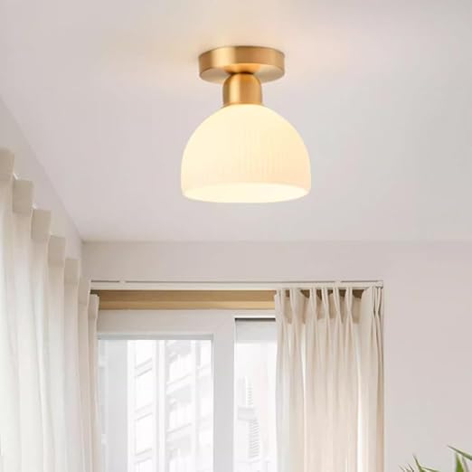 Lunaris | Szklana lampa sufitowa E27 do salonu, sypialni i przedpokoju