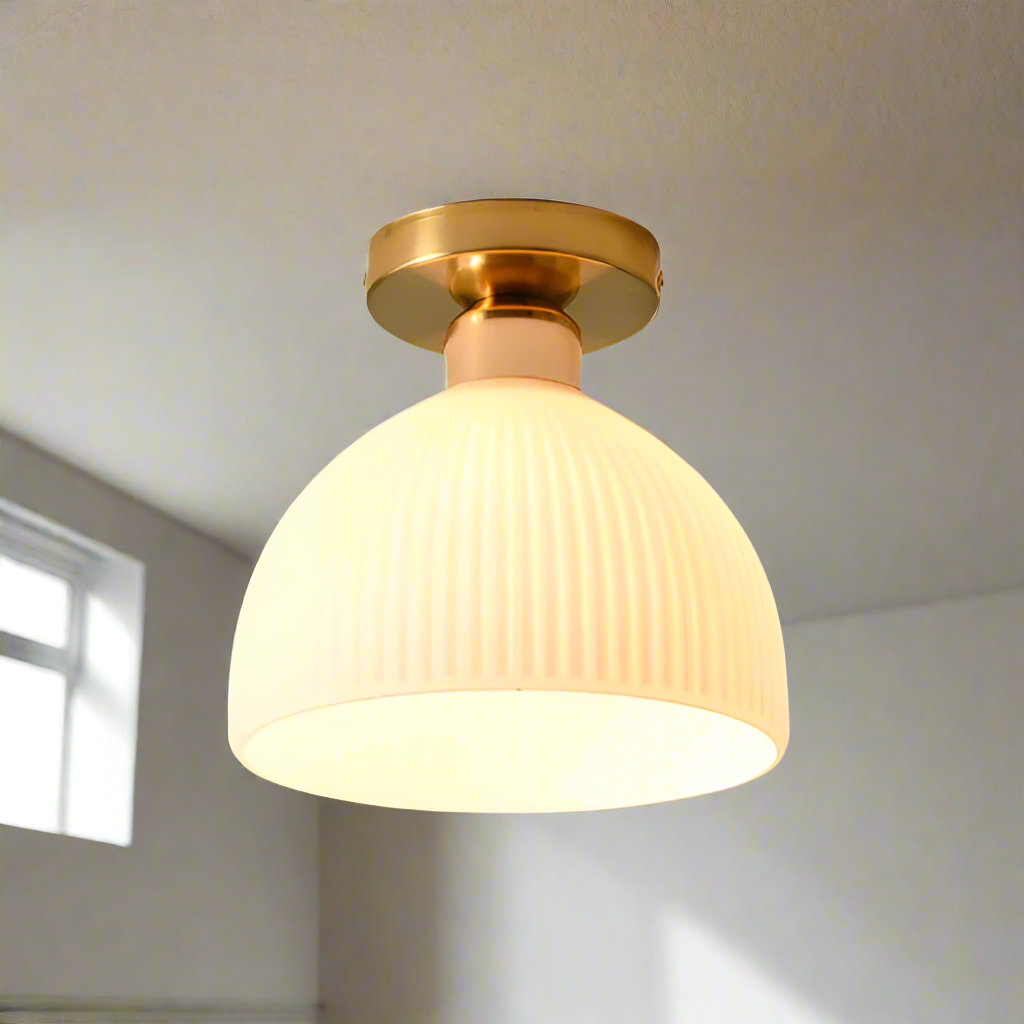 Lunaris | Szklana lampa sufitowa E27 do salonu, sypialni i przedpokoju