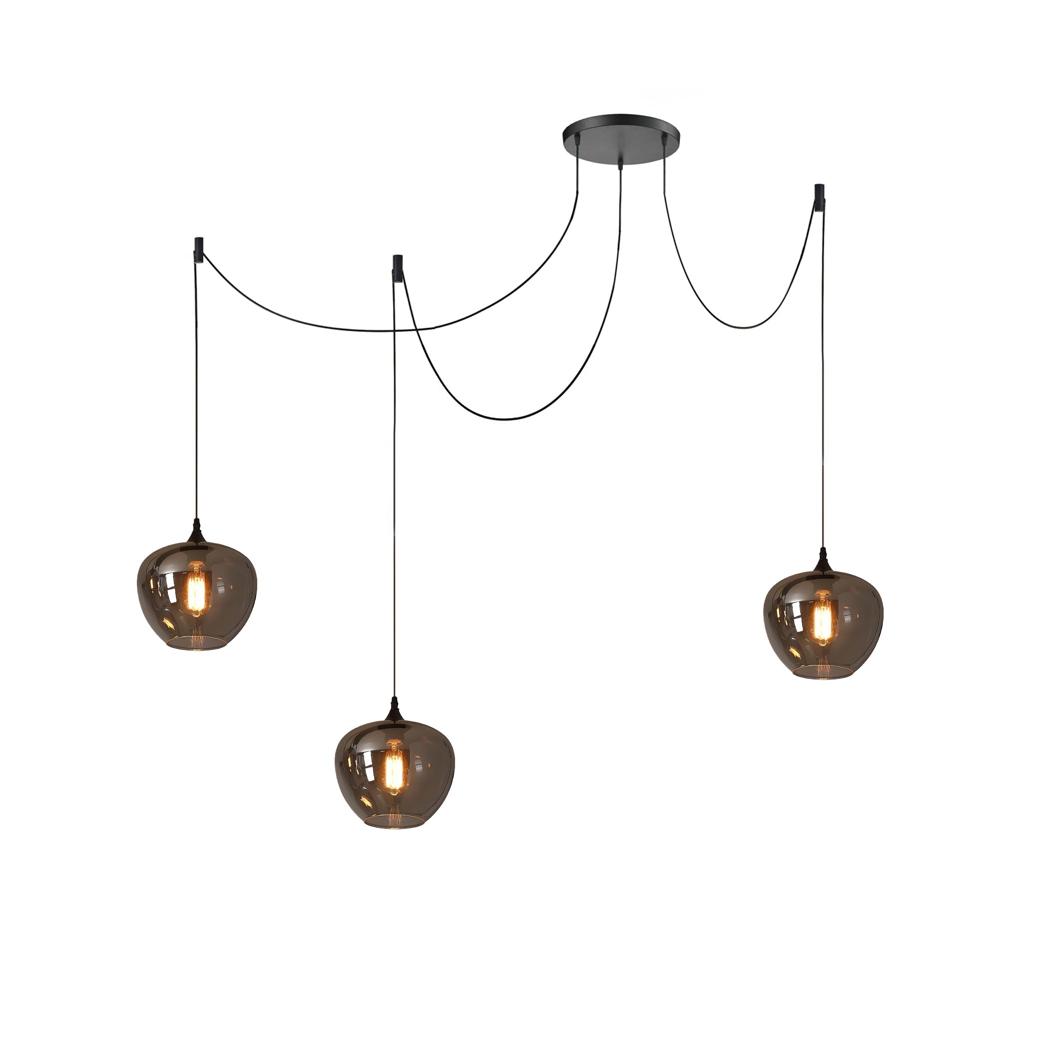 Kolekcja Luxury | Designerska szklana lampa wisząca LED z regulowaną wysokością | Eleganckie oświetlenie do kuchni, salonu i jadalni
