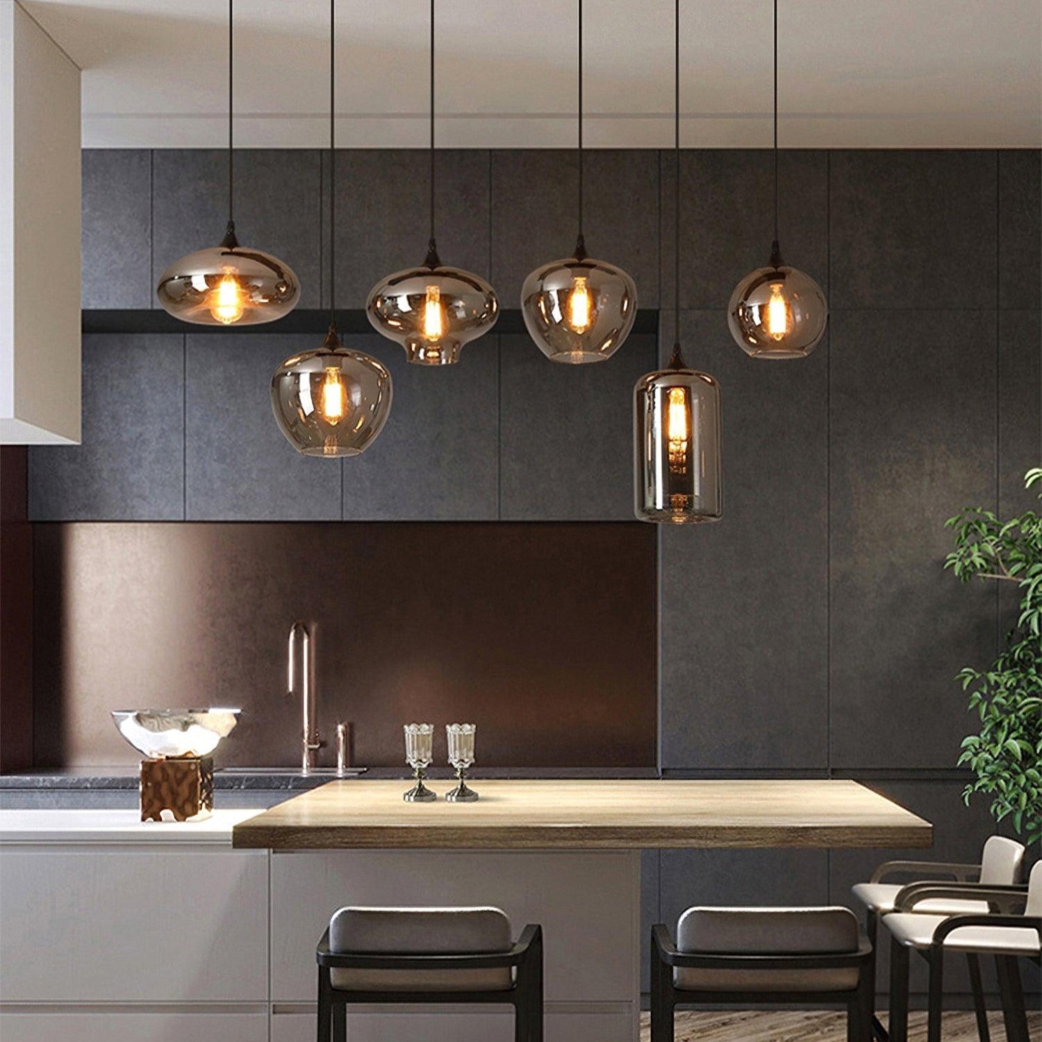 Kolekcja Luxury | Designerska szklana lampa wisząca LED z regulowaną wysokością | Eleganckie oświetlenie do kuchni, salonu i jadalni