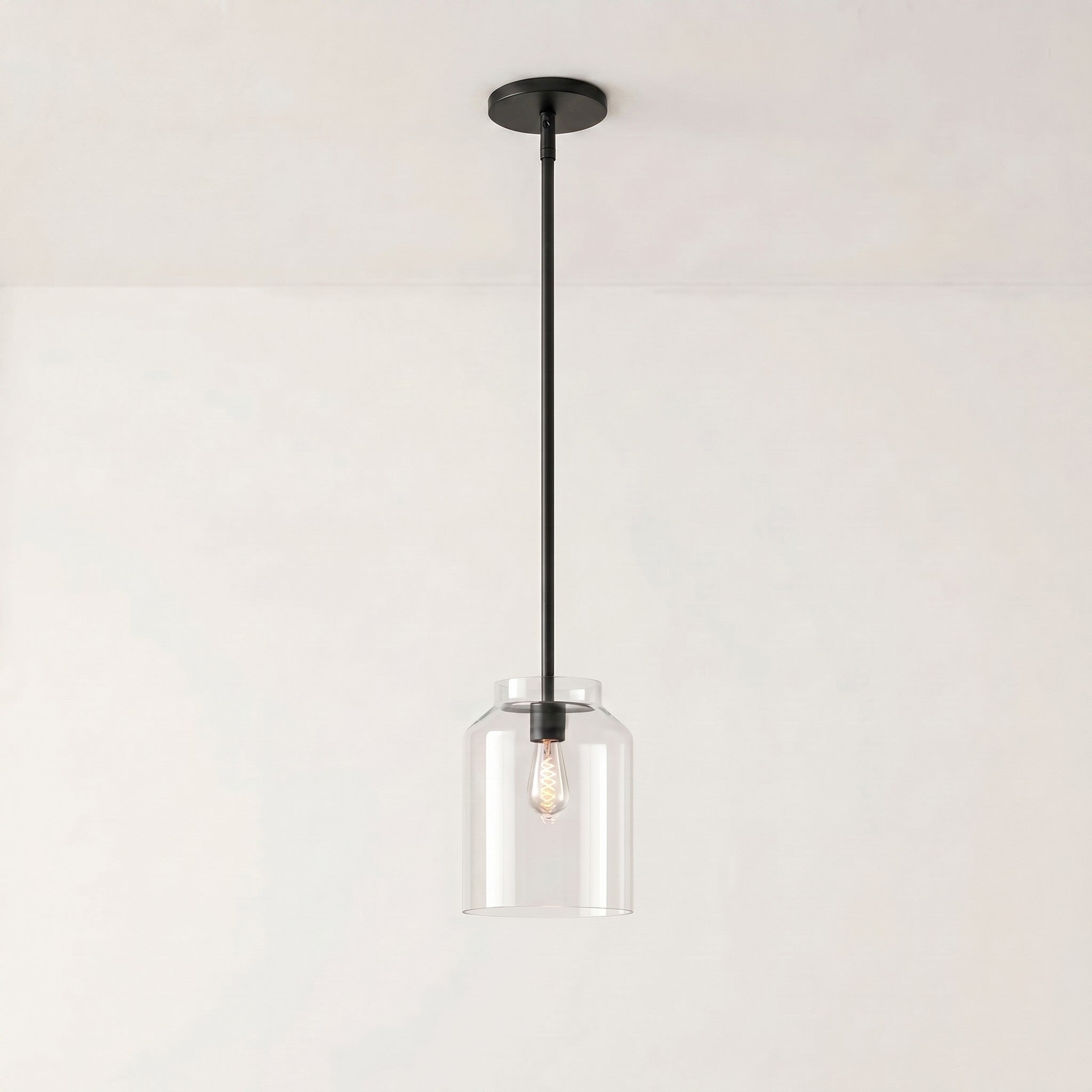 Lampa wisząca z matowego metalu | Skandynawski minimalistyczny design z regulowaną wysokością | Stylowe oświetlenie do kuchni, jadalni i przedpokoju