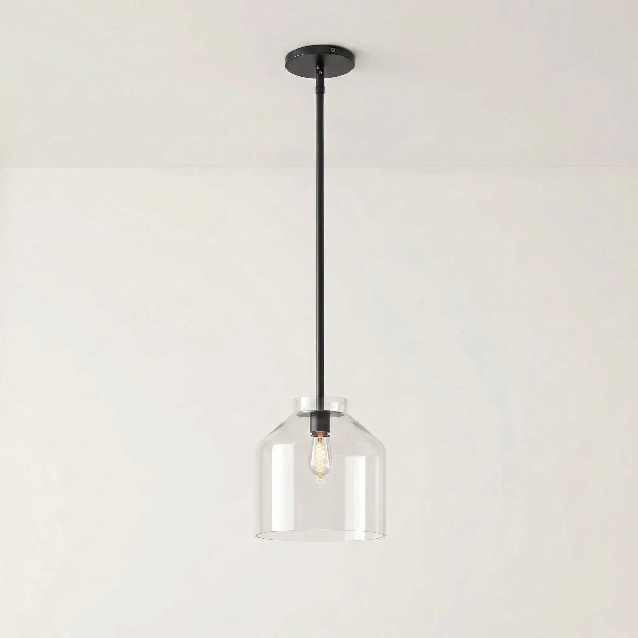 Lampa wisząca z matowego metalu | Skandynawski minimalistyczny design z regulowaną wysokością | Stylowe oświetlenie do kuchni, jadalni i przedpokoju