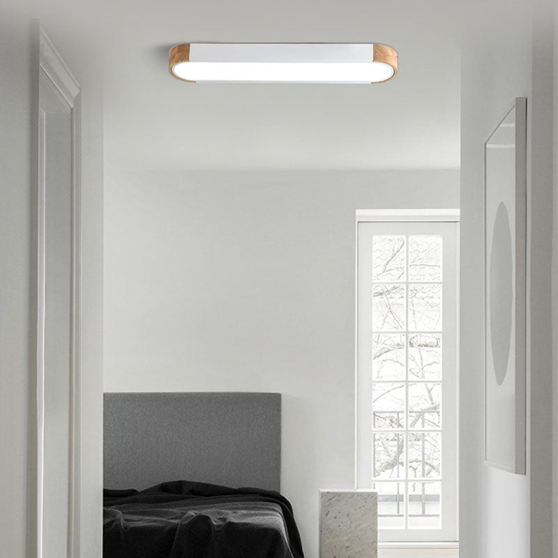 Mero | Nowoczesna lampa sufitowa LED z drewnianym wykończeniem do salonu i sypialni