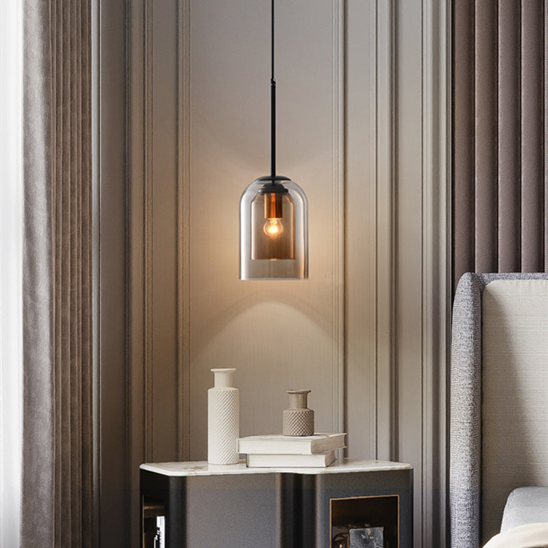 Kolekcja Mica | Lampa wisząca Mid-Century ze szklanym kloszem E27 | Eleganckie oświetlenie do kuchni, salonu i domu
