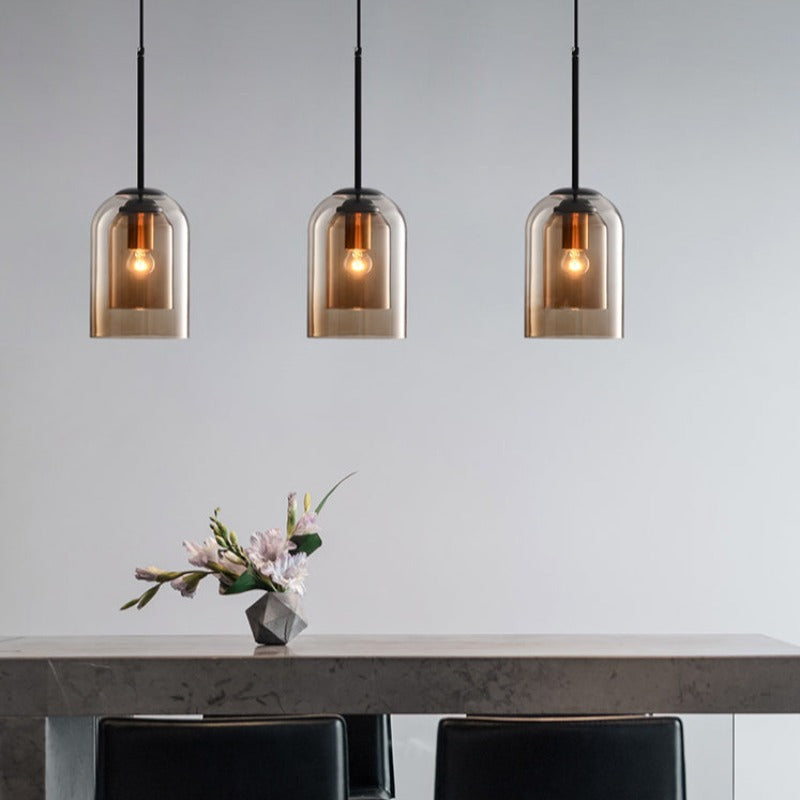 Kolekcja Mica | Lampa wisząca Mid-Century ze szklanym kloszem E27 | Eleganckie oświetlenie do kuchni, salonu i domu