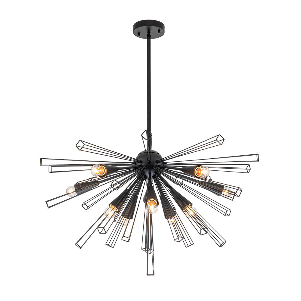 Żyrandol Sputnik Słońce Mid-Century na 10 Punktów