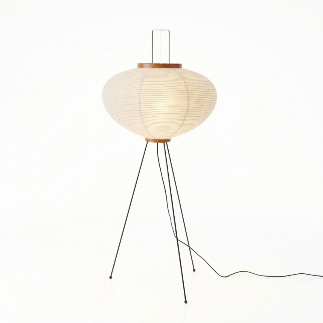 Minimalistyczna Papierowa Lampa Podłogowa o Miękkim, Rozproszonym Świetle