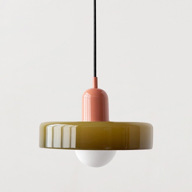 Nowoczesna szklana lampa wisząca LED | Regulowany pierścieniowy design Halo