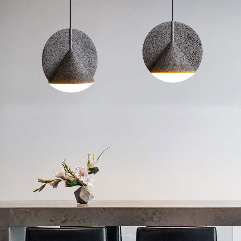 Nowoczesna Lampa Wisząca LED z Kloszem z Żywicy w Stylu Lastryko