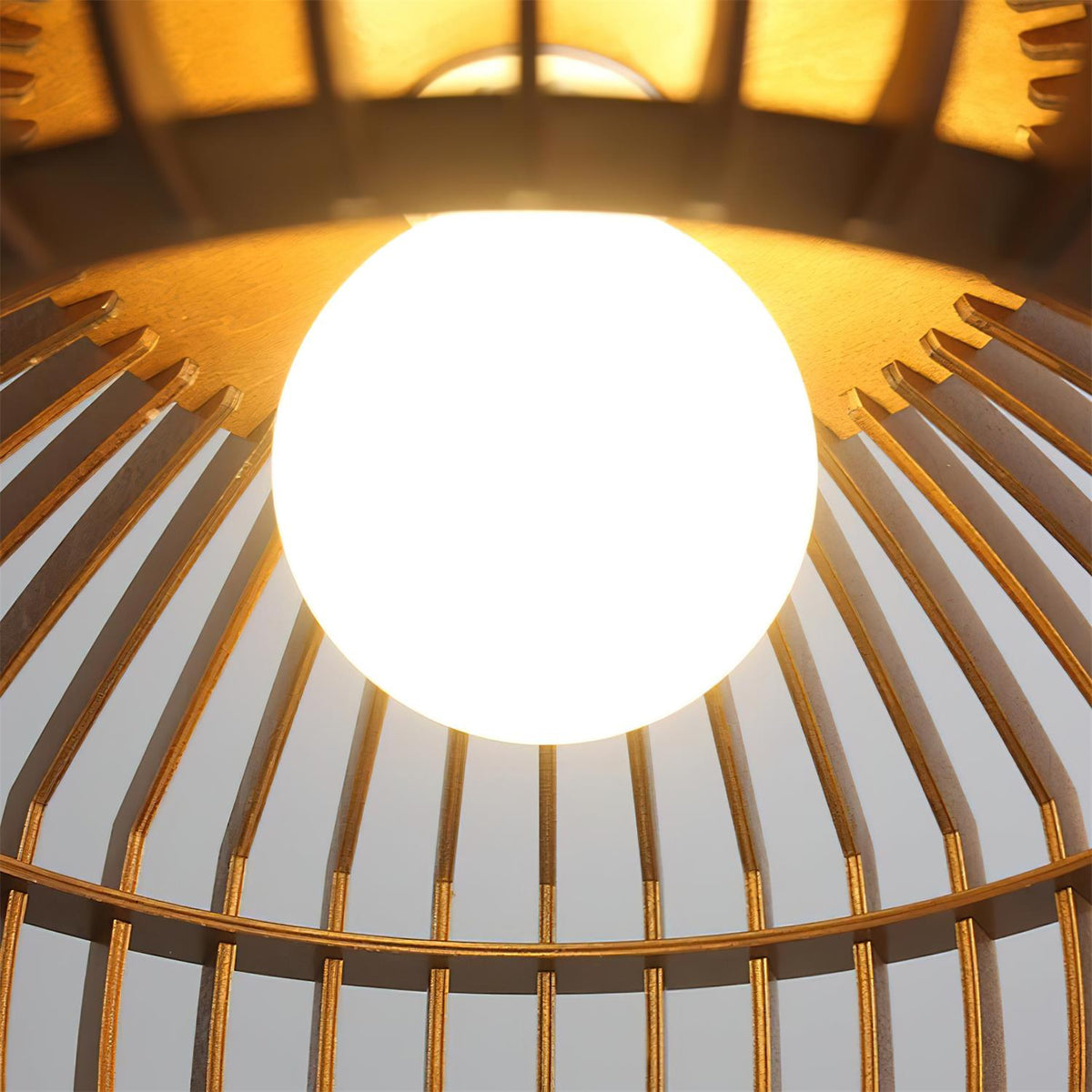 Lampa Wisząca z Naturalnego Bambusa i Rattanu