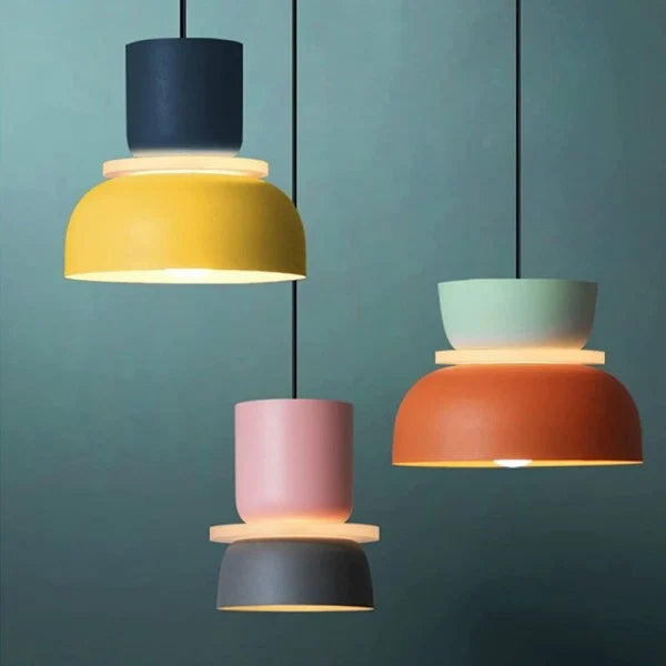 Skandynawska lampa wisząca | Oświetlenie do kuchni w kształcie makaronika | Trwała aluminiowa konstrukcja do nowoczesnych wnętrz