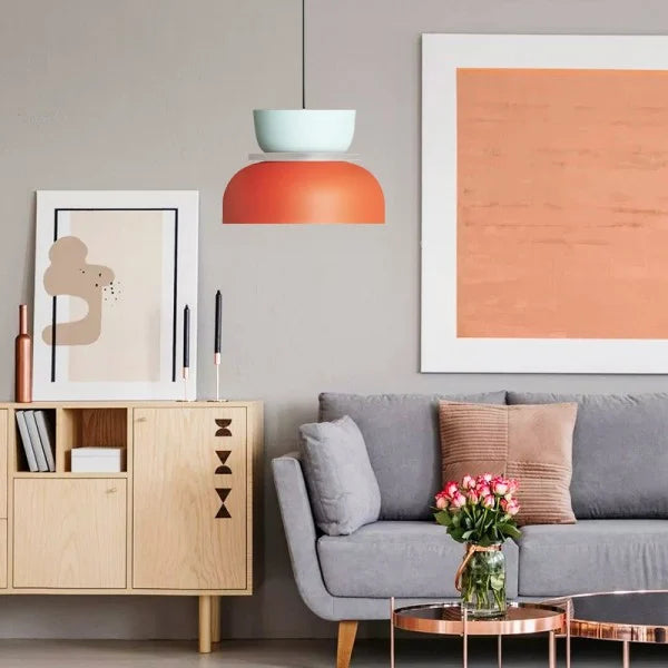 Skandynawska lampa wisząca | Oświetlenie do kuchni w kształcie makaronika | Trwała aluminiowa konstrukcja do nowoczesnych wnętrz