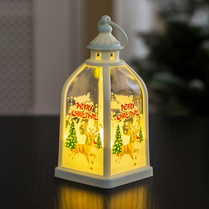 Świąteczna Latarnia LED z Bałwanem i Napisem Merry Christmas - Łoś