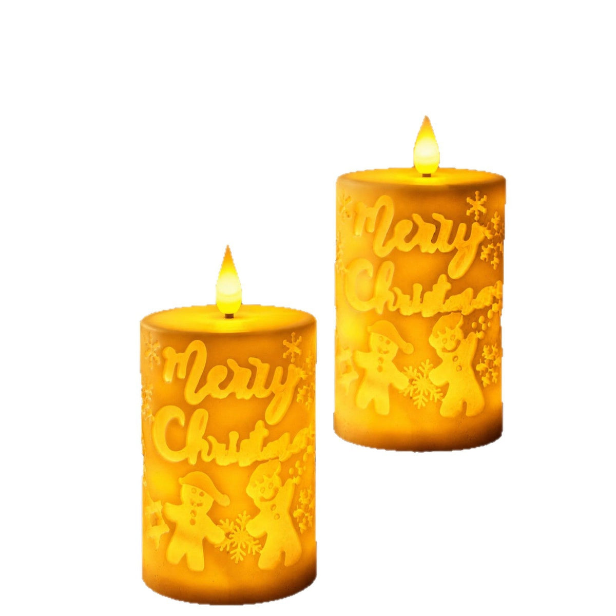 Świąteczna Świeca z Napisem Merry Christmas i Piernikowymi Ludzikami