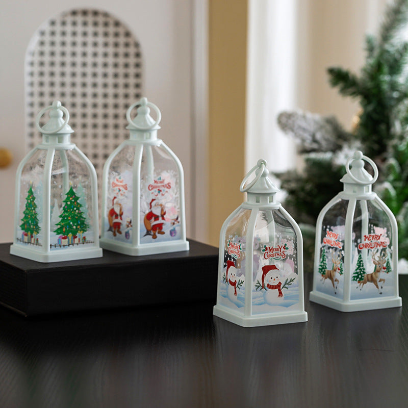 Świąteczna Latarnia LED z Bałwanem i Napisem Merry Christmas