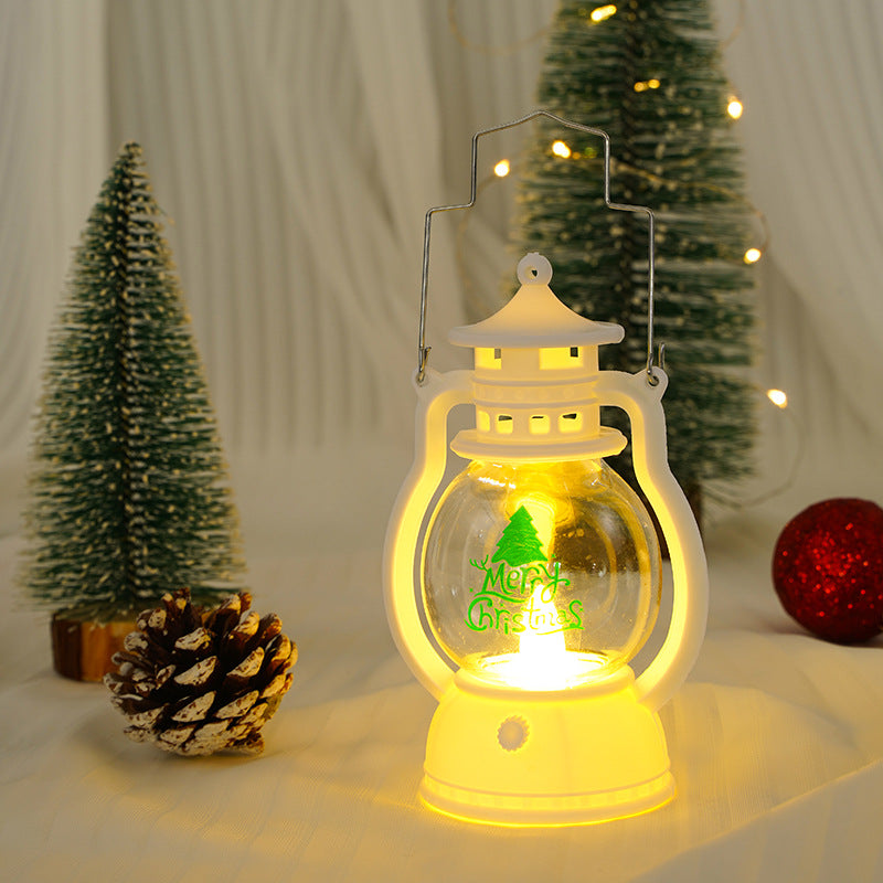 Świąteczna Latarnia LED ze Szklaną Kulą i Napisem Merry Christmas