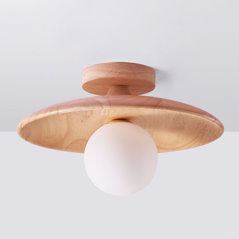 Oaki | Lampa sufitowa typu flush mount z wyjątkowym designem bąbelków | Eleganckie połączenie drewna i szkła dla ponadczasowego uroku