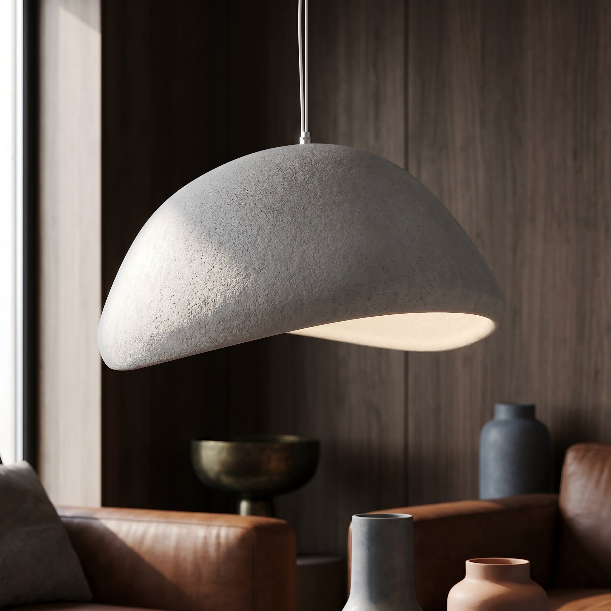 Organiczna lampa wisząca | Oświetlenie z regulowaną wysokością do kuchni | Pięć rozmiarów dla przytulnych wnętrz