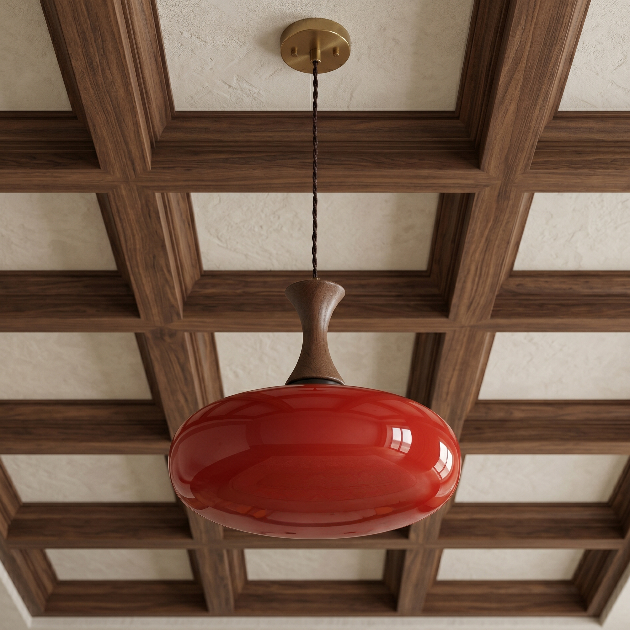 Vintage Elegance | Szklana lampa wisząca z antycznym brązowym kloszem | Regulowana wysokość dla przytulnej atmosfery w kuchni