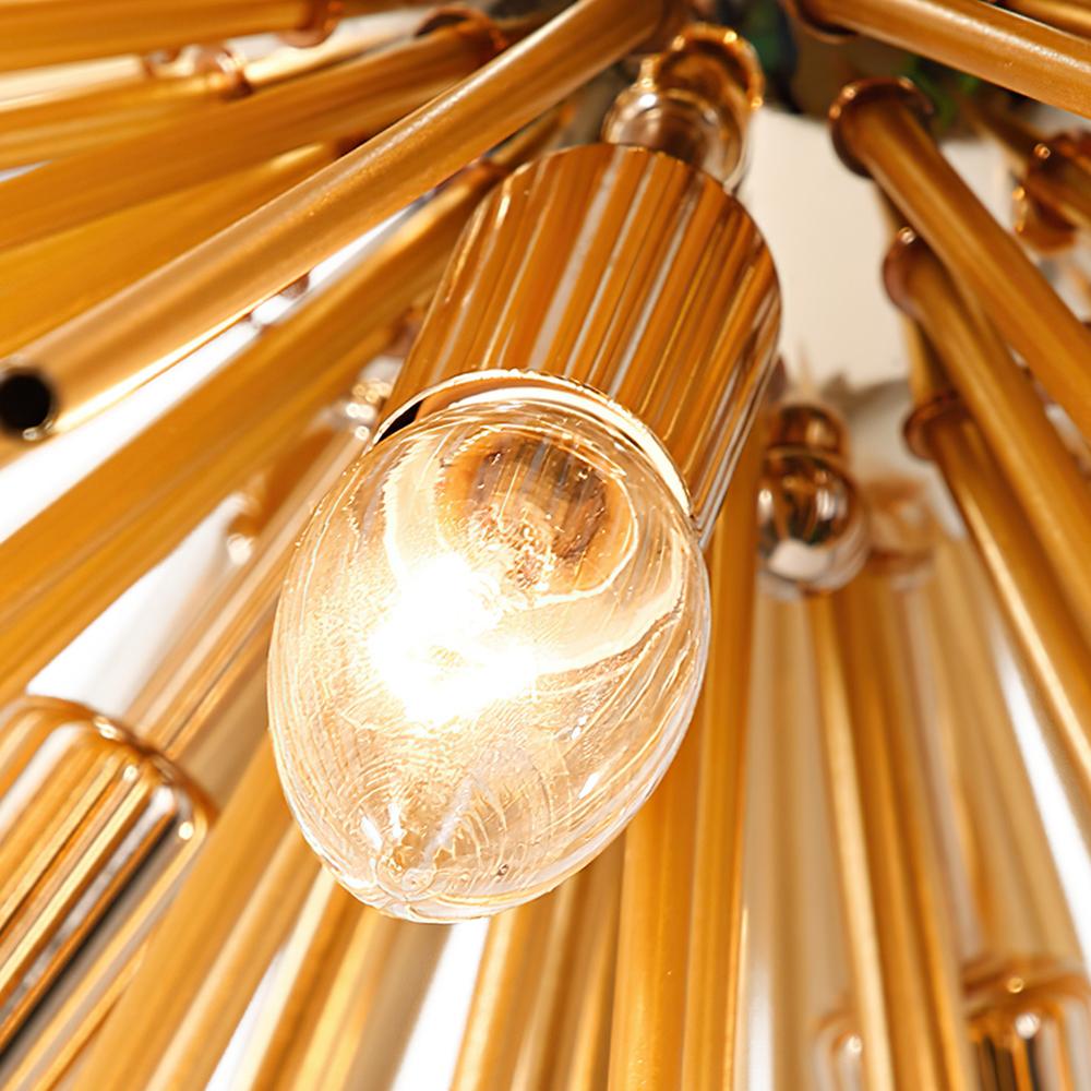 Złoty Żyrandol Sputnik Słońce Mid-Century
