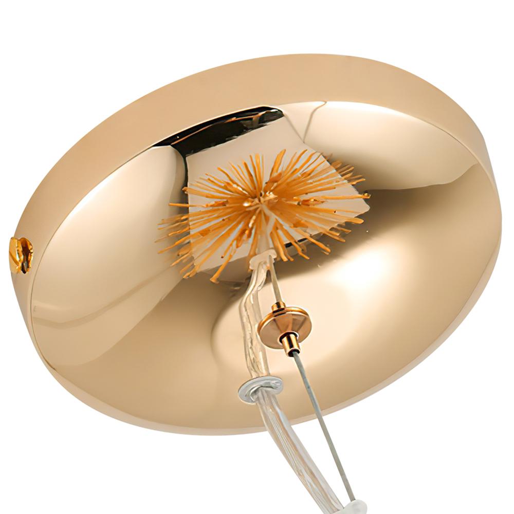 Złoty Żyrandol Sputnik Słońce Mid-Century