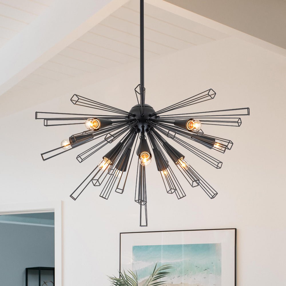 Żyrandol Sputnik Słońce Mid-Century na 10 Punktów