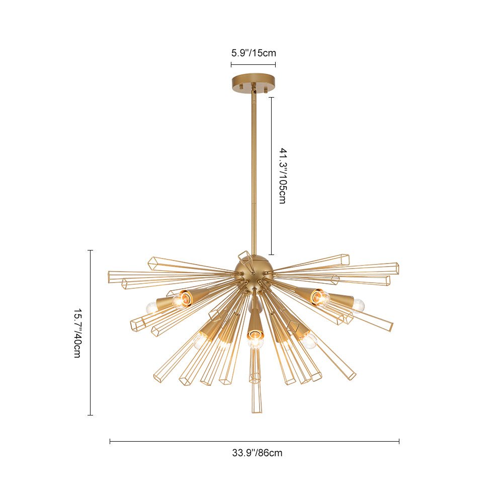 Żyrandol Sputnik Słońce Mid-Century na 10 Punktów