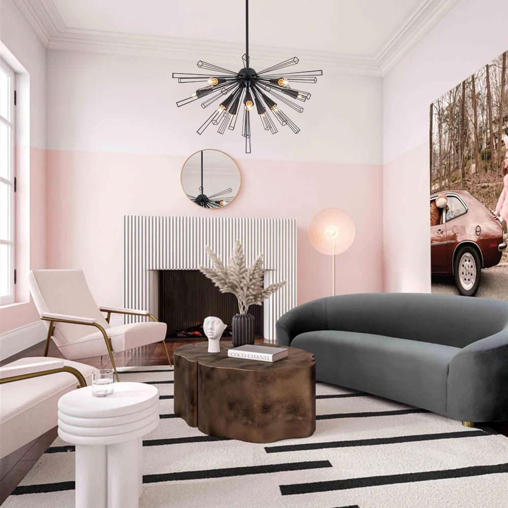 Żyrandol Sputnik Słońce Mid-Century na 10 Punktów