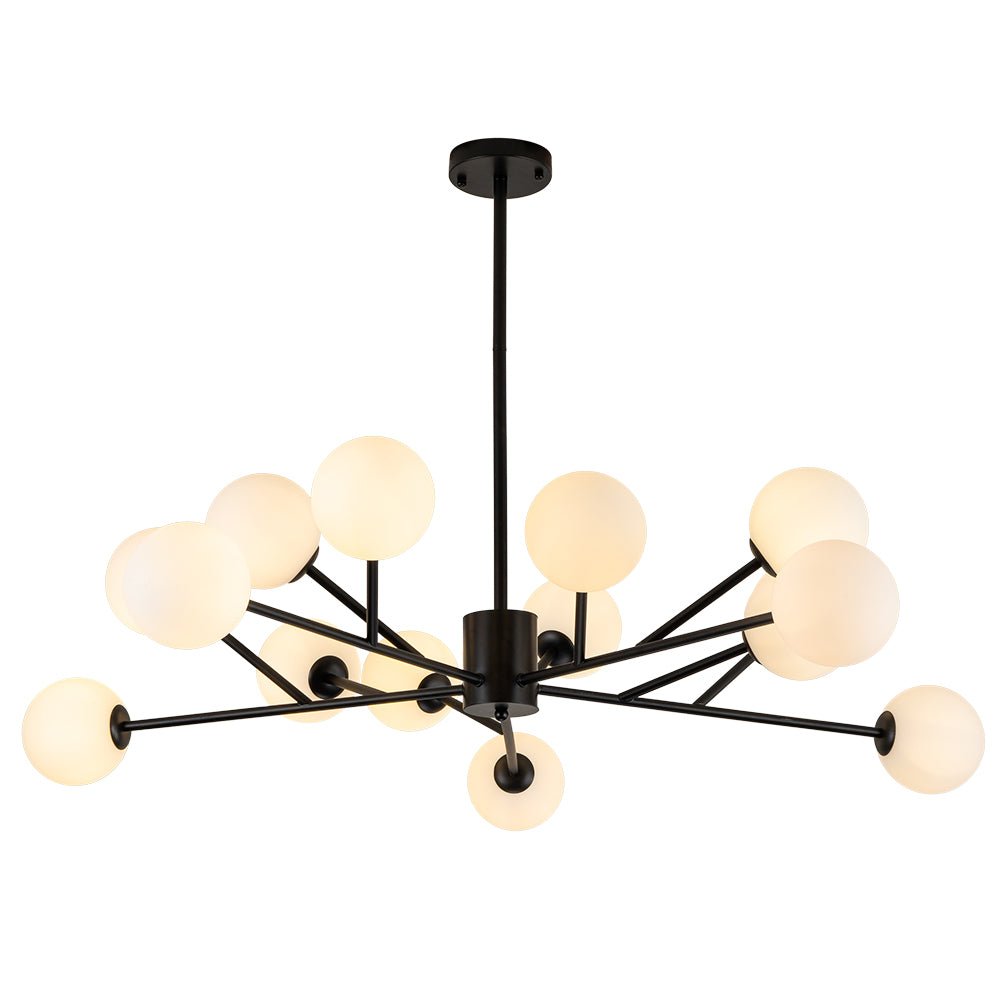Liniowy Żyrandol Mid-Century z Kulami na 15 Punktów
