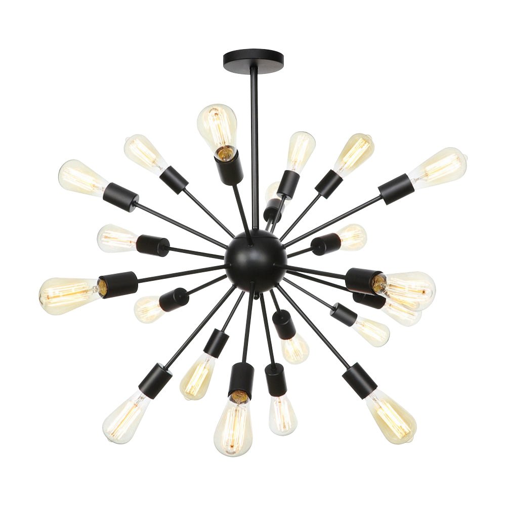 Czarny Żyrandol Sputnik Mid-Century na 12 lub 20 Punktów