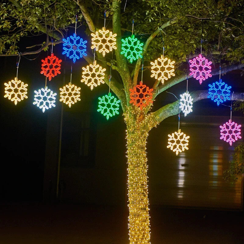 Wodoodporne Lampki LED w Kształcie Płatków Śniegu