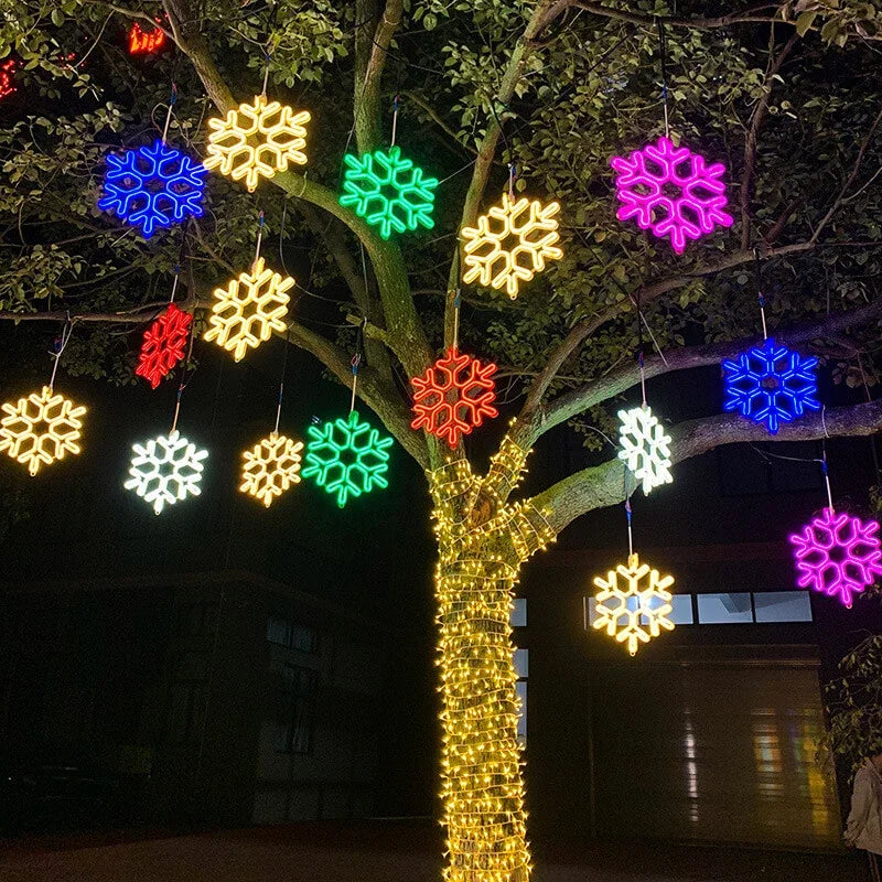 Wodoodporne Lampki LED w Kształcie Płatków Śniegu