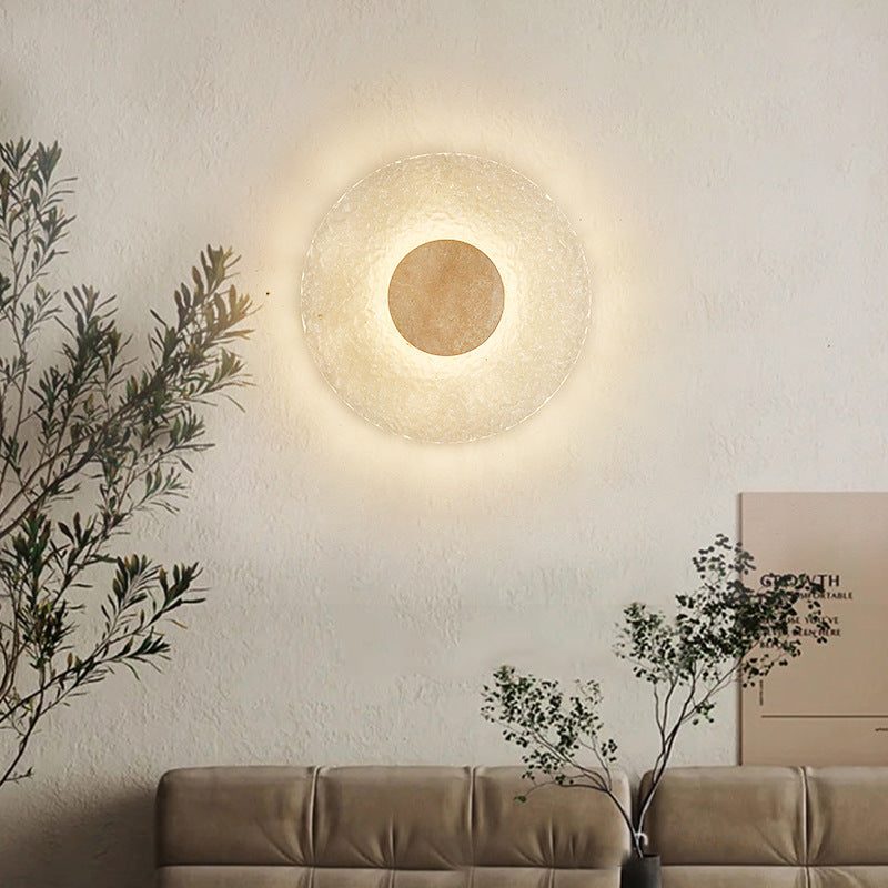 Trawertyn - minimalistyczna lampa ścienna LED z naturalnym kamieniem