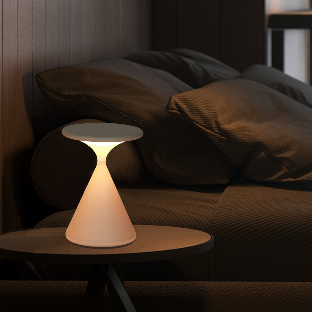 Aeron Hourglass | Bezprzewodowa Lampa Stołowa LED – Designerska Lampka z Regulacją Jasności