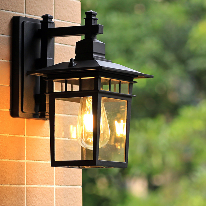 Alessio Black Deco - zewnętrzna lampa ścienna wodoodporna