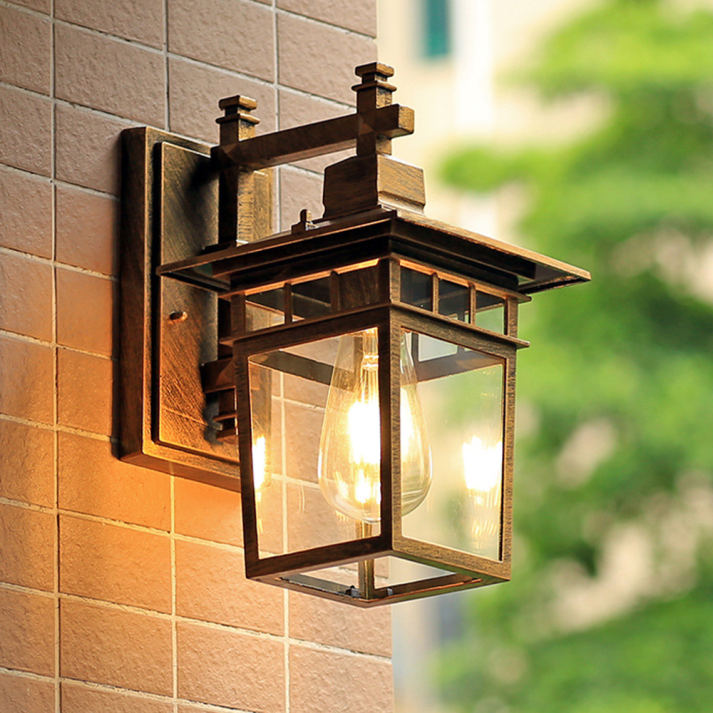 Alessio Black Deco - lampa ścienna zewnętrzna, widok z boku