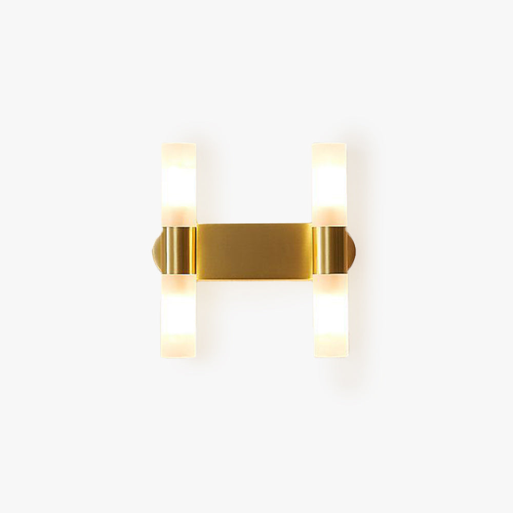 Arisha Cylindrical Gold Wall Lamp | Modern Metal LED Sconce for Living Room & Bathroom