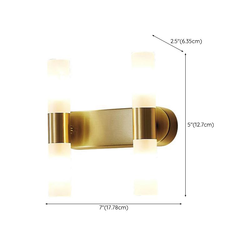 Arisha Cylindrical Gold Wall Lamp | Modern Metal LED Sconce for Living Room & Bathroom
