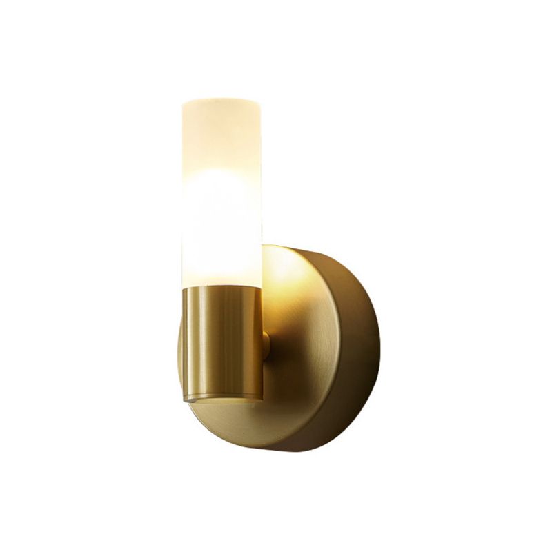 Arisha Cylindrical Gold Wall Lamp | Modern Metal LED Sconce for Living Room & Bathroom