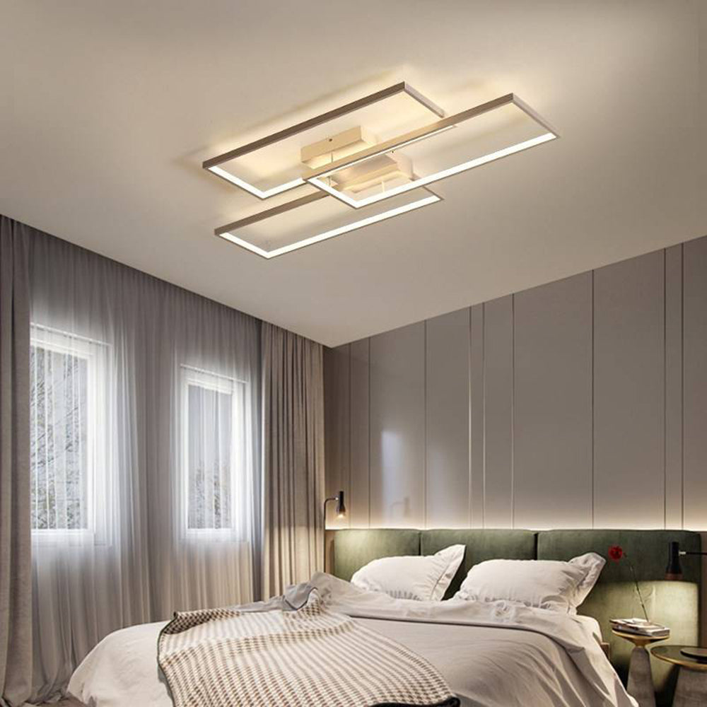 Prostokątna lampa sufitowa LED Arisha | Designerska lampa z funkcją ściemniania do salonu i sypialni